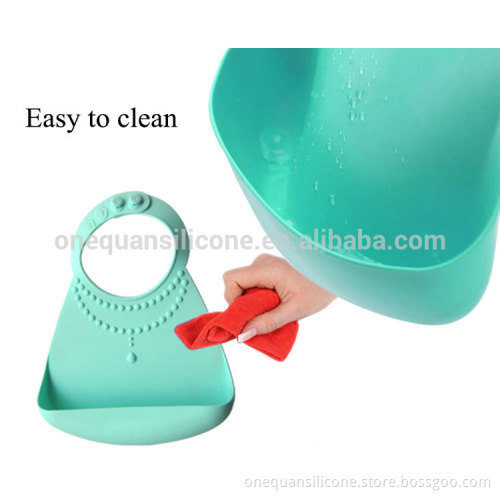 Wholesales washable silicone baby care kids feeding bib